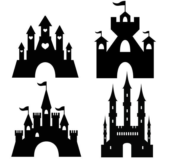 Download Castle Svg Silhouette Pack Princess Castle Clipart Digital Etsy