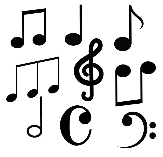 Musik Symbol Svg Musik Zeichen Cliparts Digital Etsy