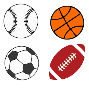 Balls svg clipart pack - Baseball , Basketball, Football, Soccer ball svg, png, dxf, eps