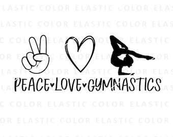 Peace love gymnastics svg, gymnastics design cricut and sublimation png, svg, dxf, eps