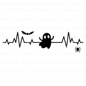 Halloween heartbeat svg, funny ghost ekg line design, halloween clipart cricut and sublimation digital file svg, png, dxf, eps
