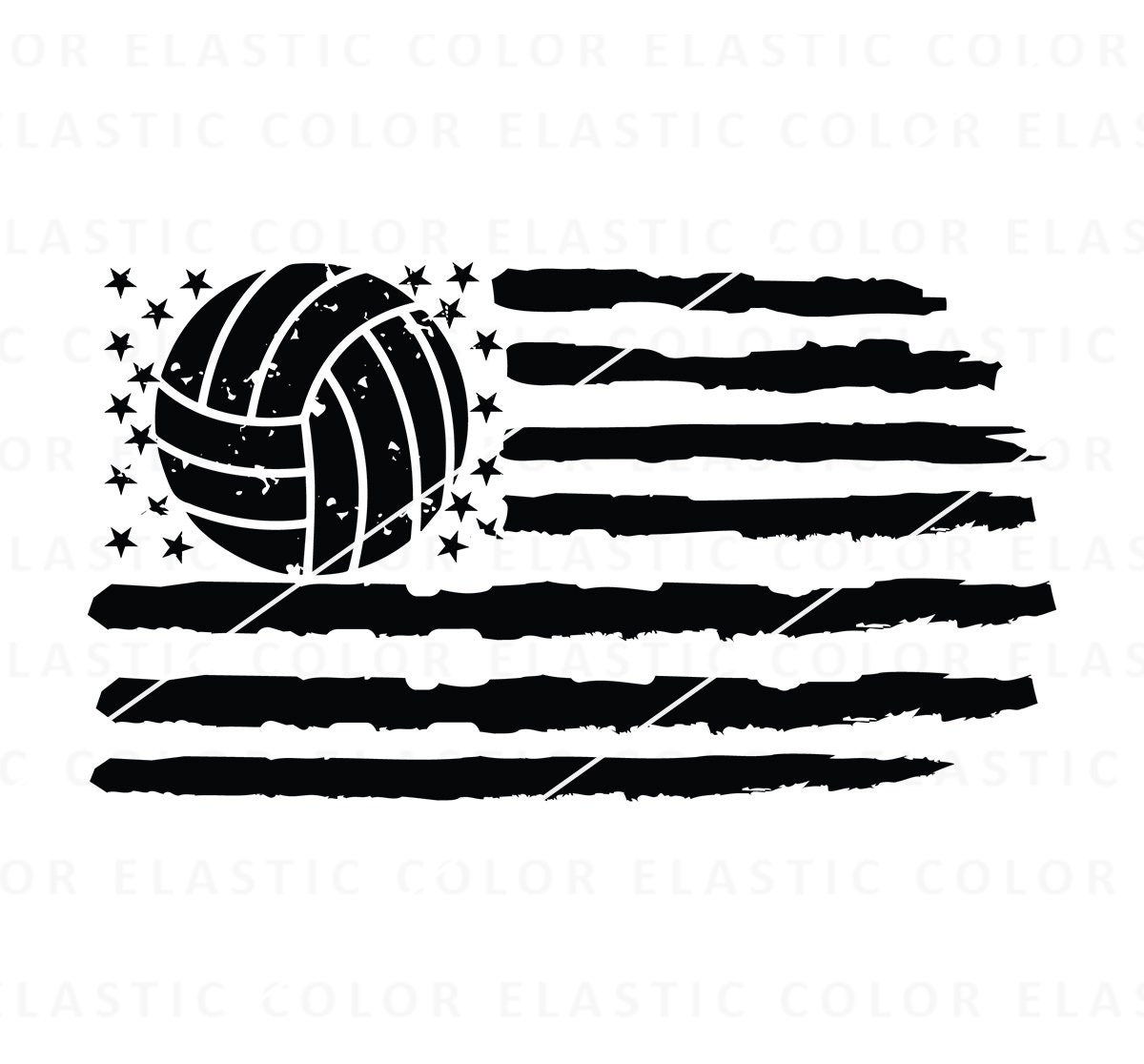 Volleyball Flag Svg Volleyball Clipart Volleyball in Flag Etsy