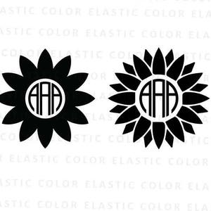 Zonnebloem svg, zonnebloem monogram bestand - zonnebloem clipart vector svg, eps, dxf, png