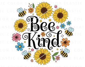 Bee kind png, bee kind sublimation design, tshirt png digital download