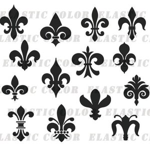Fleur de lis svg file collection  pack - fleur de liz vector files, clipart fleur sillhouette