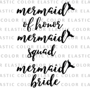 Mermaid squad svg file - mermaid bride saying  handwritten digital file - bride vector design svg, png, dxf, eps