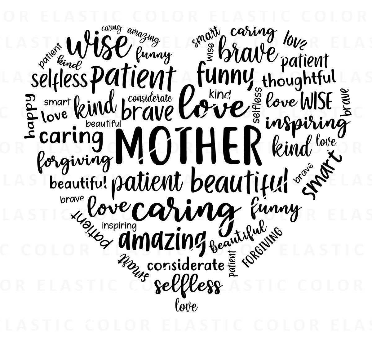 Mothers Day Svg, Mothers Day Word Cloud Heart, Mom Quote Cricut,mom Text  Heart Png, Svg, Dxf, Eps - Etsy UK