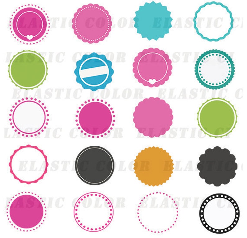 Circle monogram frame svg pack Monogram frame digital download svg, dxf, eps, png image 1