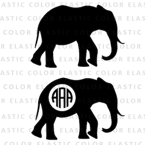 Puede incluir: Dos imágenes en silueta negra de elefantes. El elefante de arriba es liso. El elefante de abajo tiene un círculo blanco con las letras "AAA" dentro del círculo.