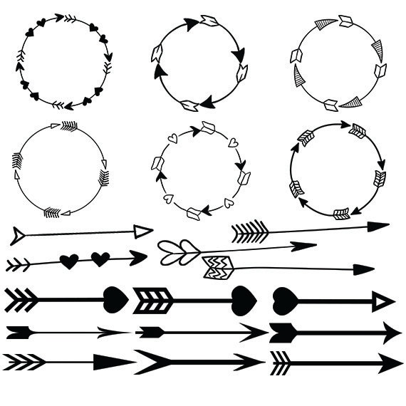 Arrow svg  clipart - circle arrow vector heart arrow digital download…