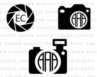 Camera svg  - camera monogram clipart - photography svg - photography monogram clip art - digital download vector files svg, png, dxf, eps