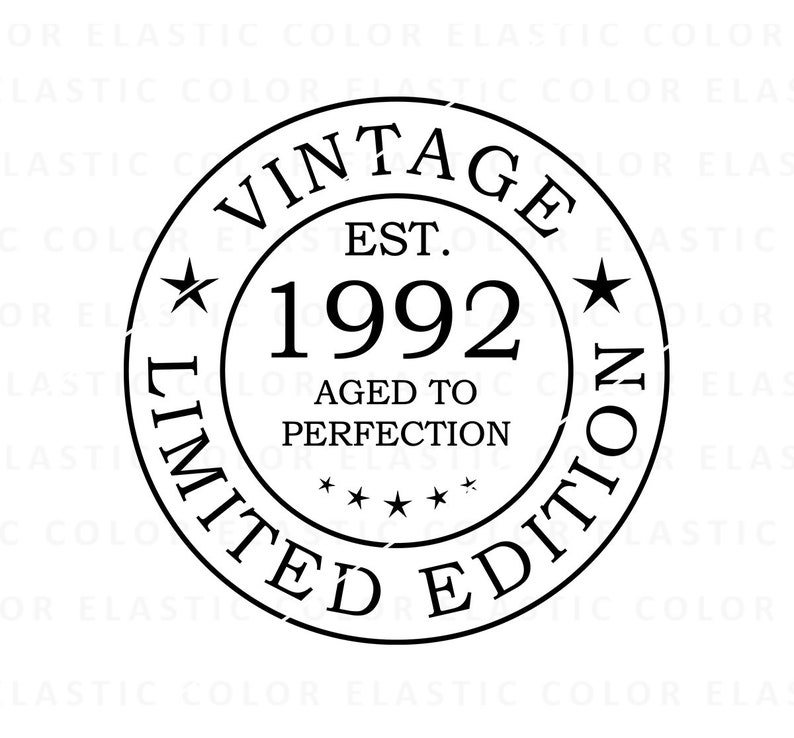 1992 Svg Vintage Limited Edition Logo Frame Svg 30th - Etsy