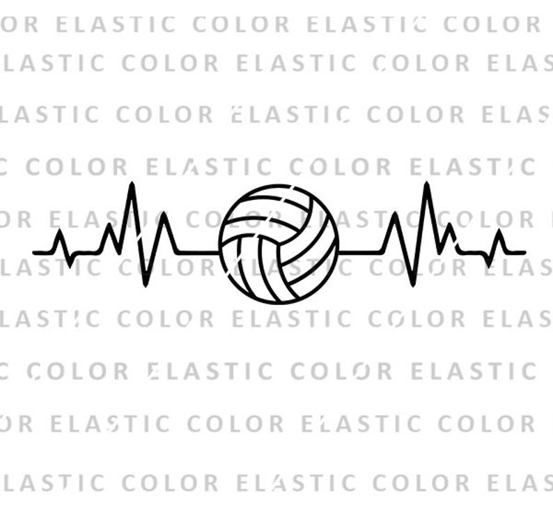 Volleyball Heartbeat Svg File Volleyball T Shirt Design Etsy