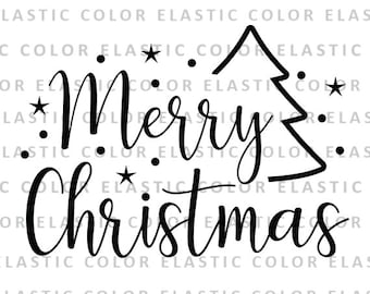 Merry christmas svg file - christmas digital download vector cut files for silhouette and cricut -  xmas printable svg, png, dxf, eps