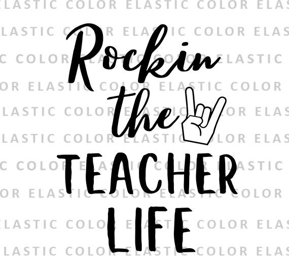 Download Rockin the teacher life svg teacher life heat transfer | Etsy