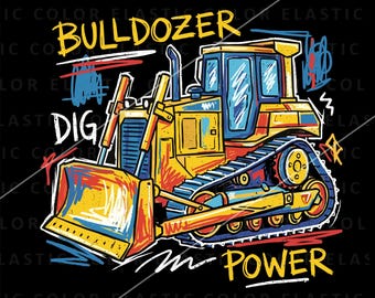 Bulldozer png, construction vehicle png, bulldozer clipart digital download