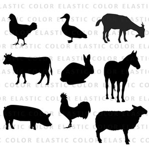 Farm animal svg files - farm animals clipart - farm animals silhouette digital cut file  svg, png, dxf, eps