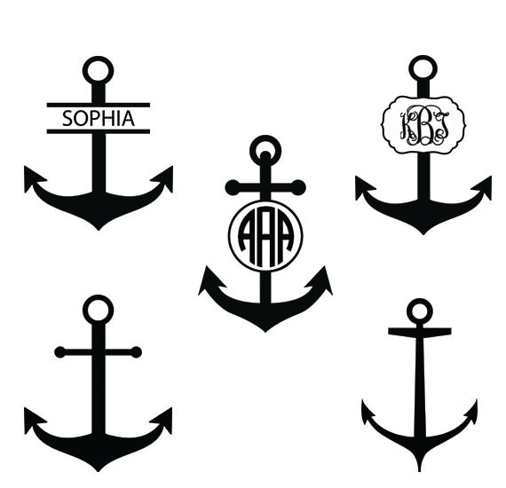 Download Anchor Monogram Svg Anchor Silhouette Files Anchor With Etsy