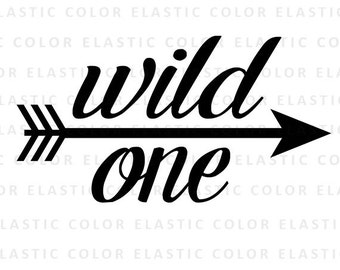 Wild one svg - wild one cut file - wild one text  digital file svg, png, dxf, eps