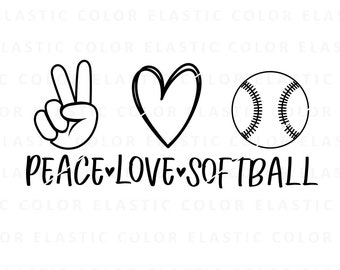 Peace love softball svg, softball png, softball lover design, softball cricut png, svg, dxf, eps