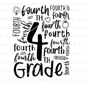4th grade svg, fourth grade design svg, 4th png sublimation and svg cut file svg, png