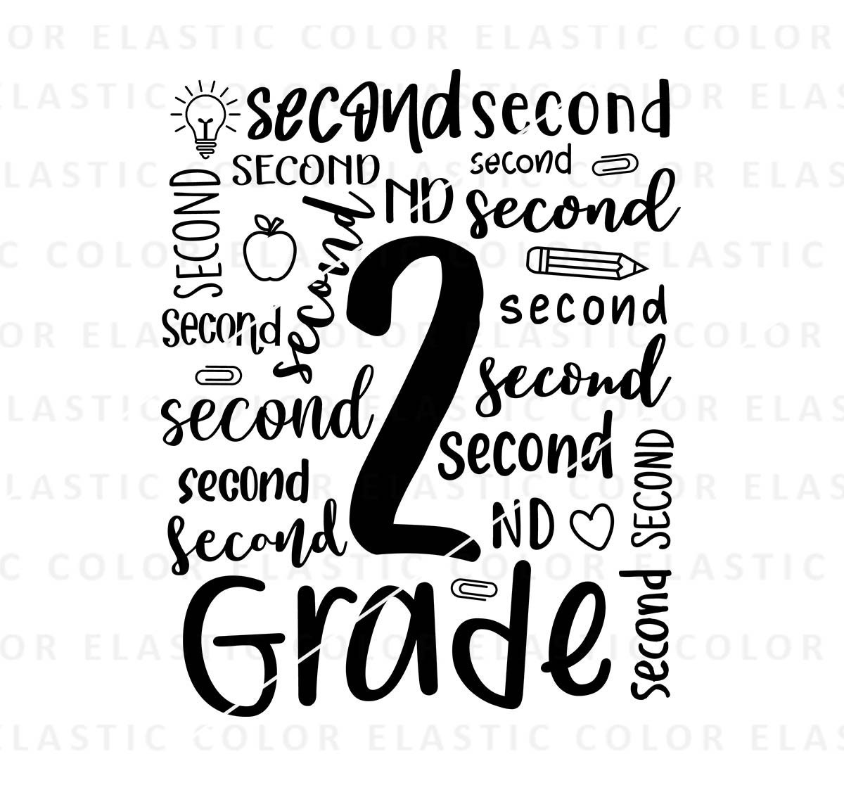 Grade 2 Vector 2nd Grade Svg, Second Grade Design Png, 2nd Grade Png Sublimation and ...