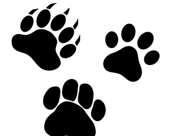 Bear paw svg, Dog paw and cat paw svg files - paw digital download - paw clipart svg, dxf, eps, png