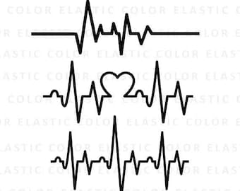 Heartbeat svg -  ekg svg - heartbeat line clipart - cardiogram svg file cut file for silhouette cameo and cricut  svg, png, dxf, eps