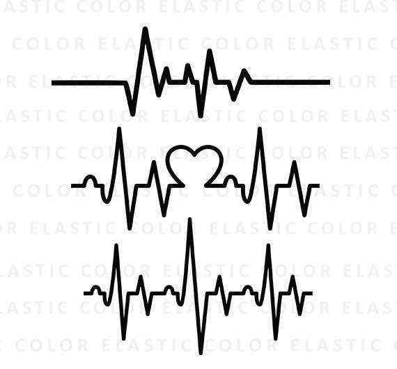 Heartbeat svg -  ekg svg - heartbeat line clipart - cardiogram svg fi…