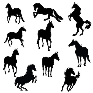 Horse svg silhouette pack - horses vector clipart digital download svg, png, dxf, eps