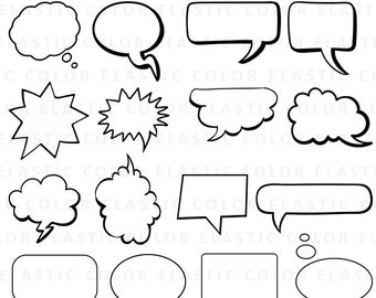 Speech Bubbles svg - Speech Bubbles Clipart - comic bubbles  vector digital download files svg, png, dxf, eps