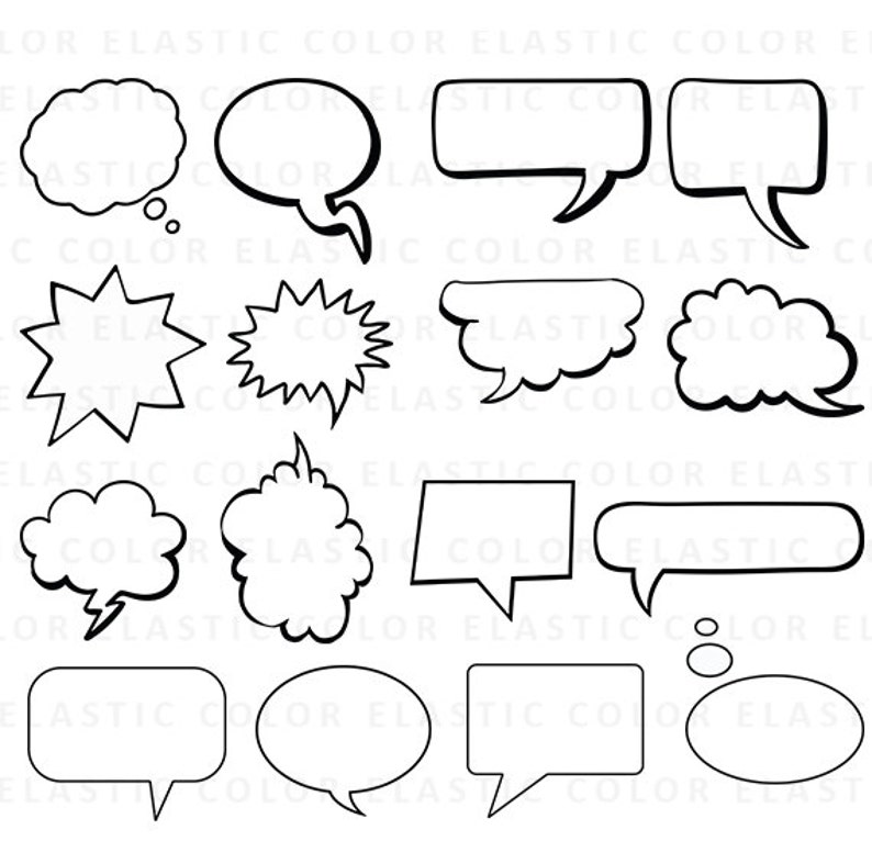 Speech Bubbles Svg - Speech Bubbles Clipart - Comic Bubbles Vector ...