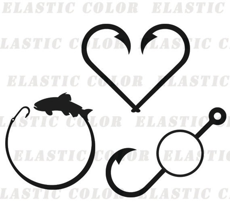 Download Fish Monogram Svg Fish Hook Monogram Clipart Digital Download Vector Files Svg Eps Dxf Png Collage Materials 330 Co Il