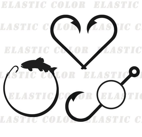 Download Fish Monogram Svg Fish Hook Monogram Clipart Digital Etsy