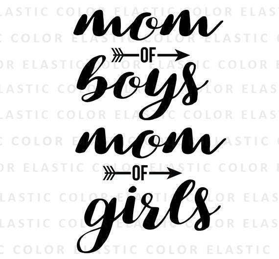 Download Mom of boys svg cut file mom of girls saying word art cricut | Etsy