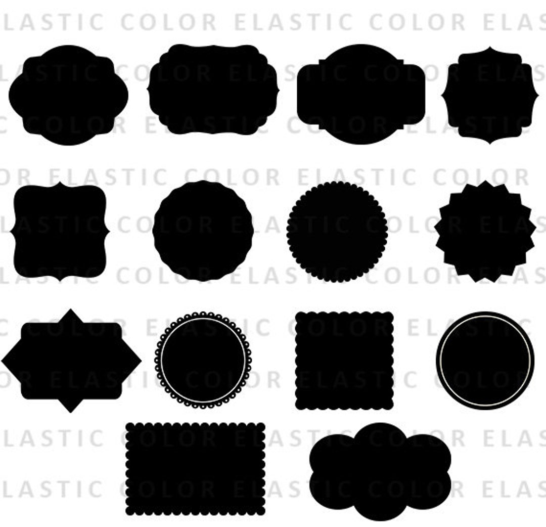 Labels Svg Clipart Label Clip Art Cuttable and Printable Circle and Square Label Files Digital