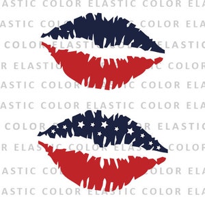 4th of July lips svg - fourth of july lips with star - america lips design instant download svg, png, dxf, eps