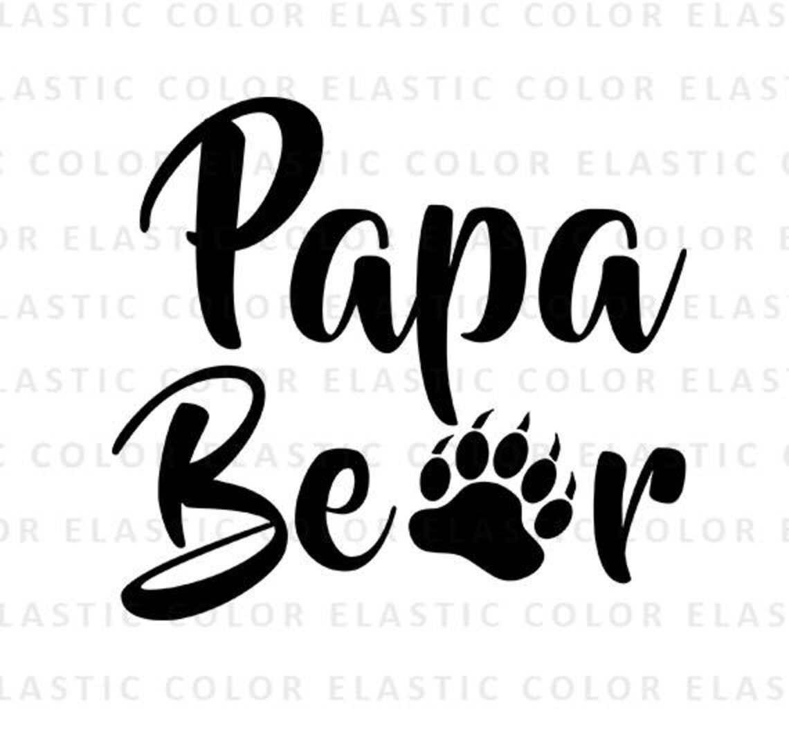 Papa Bear Svg File Papa Bear Handwritten Digital File Papa Etsy Canada