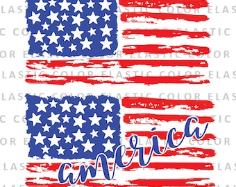 Distressed usa flag svg file -  usa flag with america text t shirt design - digital download designs -cut files  svg, png, dxf, eps