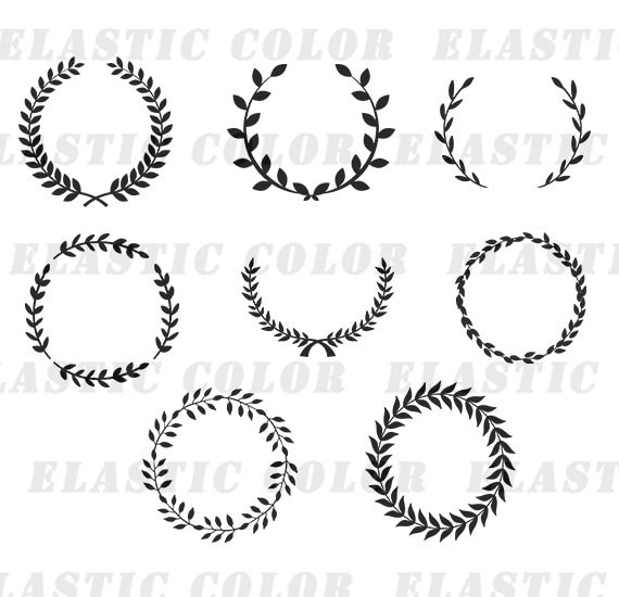 Leaf wreath svg  - laurel wreaths clipart  digital download - leaf ci…