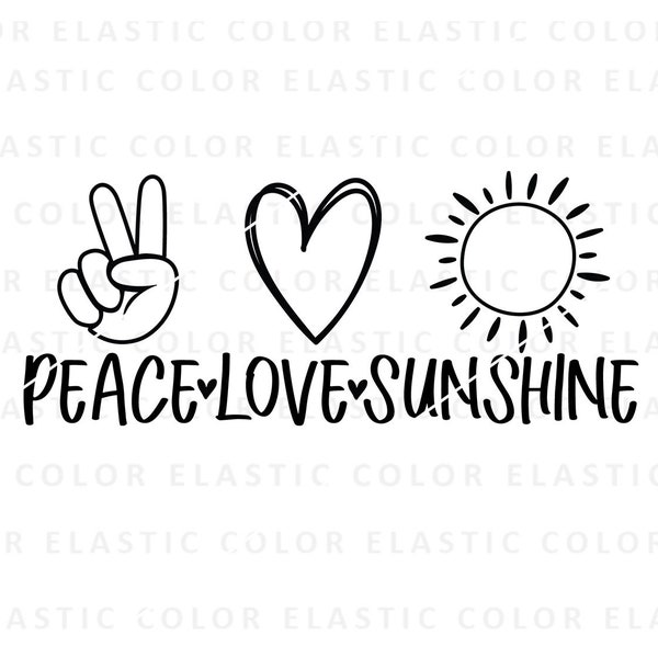 Peace love sunshine svg, summer svg, sunshine design cricut and sublimation file png, svg, dxf, eps