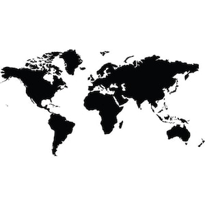 Wereldkaart svg clipart silhouet - wereld kaart vector digitale download svg, png, dxf, eps