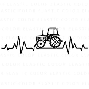 Traktor Herzschlag svg, Traktor Ekg Puls Design, Bauernhof Cricut, Bauernhofleben Design, Traktor Clipart svg, png, dxf, eps