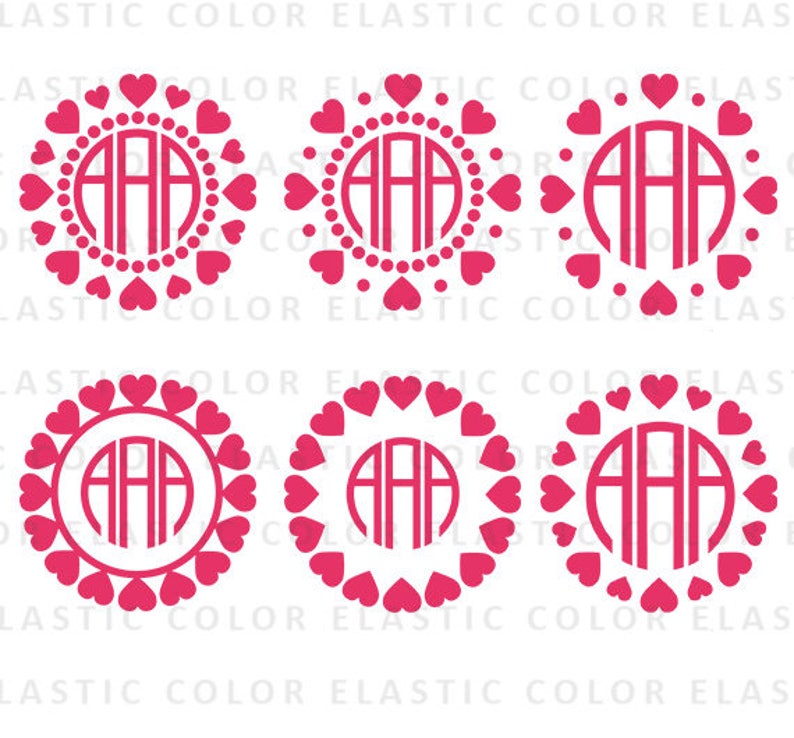 Download Heart circle monogram frame svg file circle love frame ...