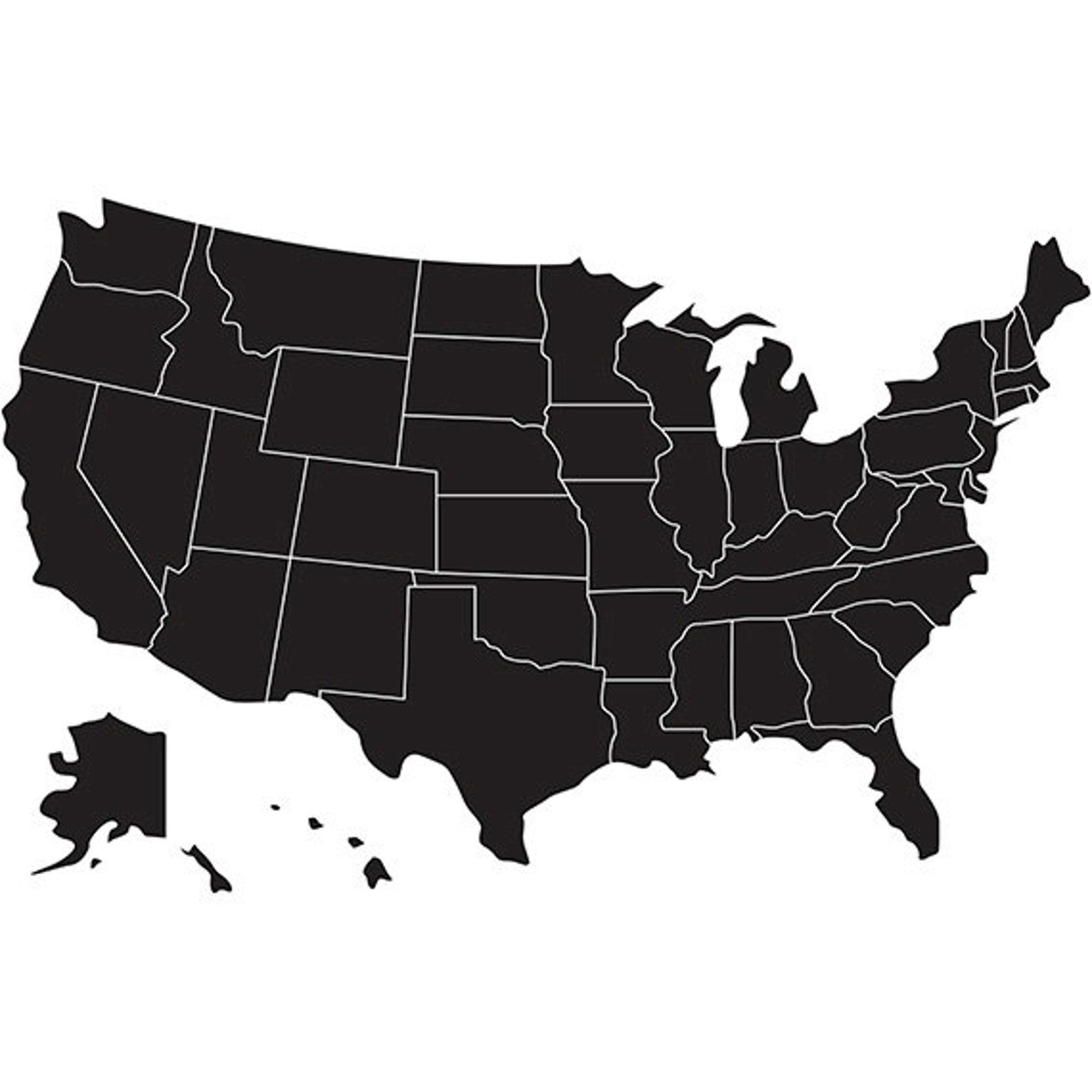 Usa Map Svg Silhouette Clipart - Il 1588xN.978374028 Bsyw