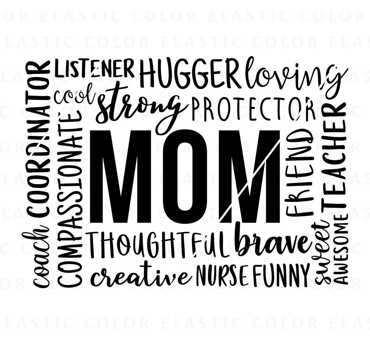 Mom Word Cloud Mom Letters Mom Quote Designmom Life Wall Etsy