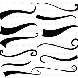 Swoosh Curls Swash Swish with Scribbles and Squiggle Swooshes, S Stock  Vector - Illustration of curls, modern: 122129421