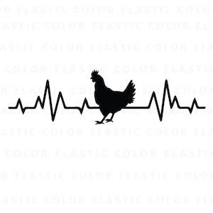 Chicken heartbeat svg, chicken ekg, chicken lover pulse design line cricut, cameo svg, png, dxf, eps