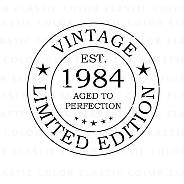 1984 vintage limited edition circle svg, 38th birthday vintage circle design, 1984 year cricut birthday design png, svg, dxf, eps