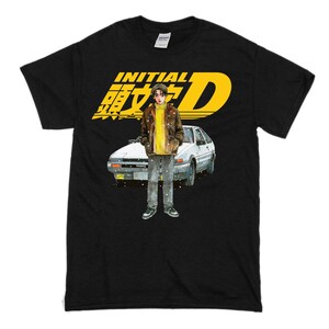Inicial d trueno ae86 camiseta jdm drift racing camisa camiseta manga curta 100% algodão pré-encolhido ajuste unissex